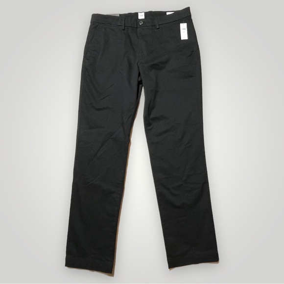 Gap Essential Khaki Straight Leg Black Pants 33”x32” - Picture 2 of 16